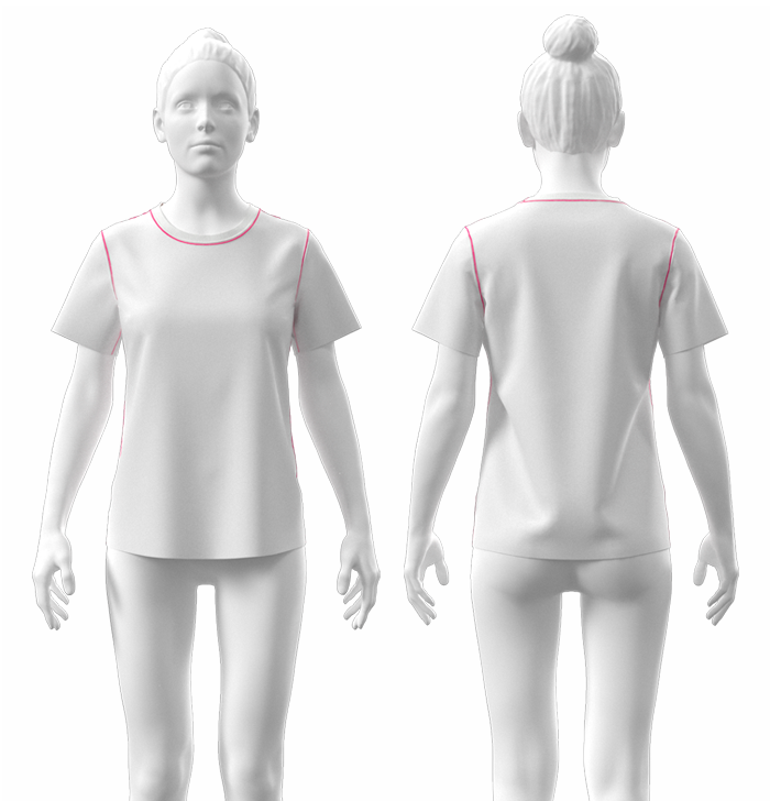 短袖女T版型 | 基準線版型設計